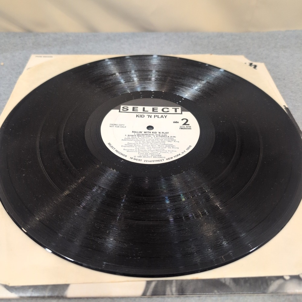 Kid N Play Rollin With Kid N Play 12 Inch Vinyl Single 1989 Promo FMS62335 VG - Picture 5 of 6